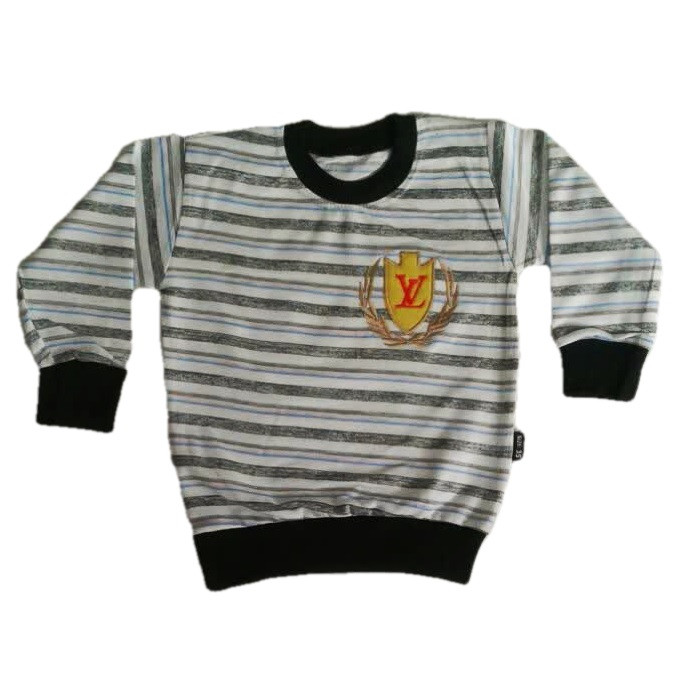 سویشرت پسرانه مدل راه راه رنگ خاکستری