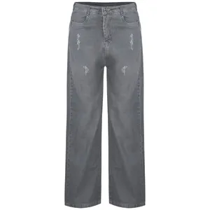 شلوار جین زنانه مدل بگ رنگ طوسی