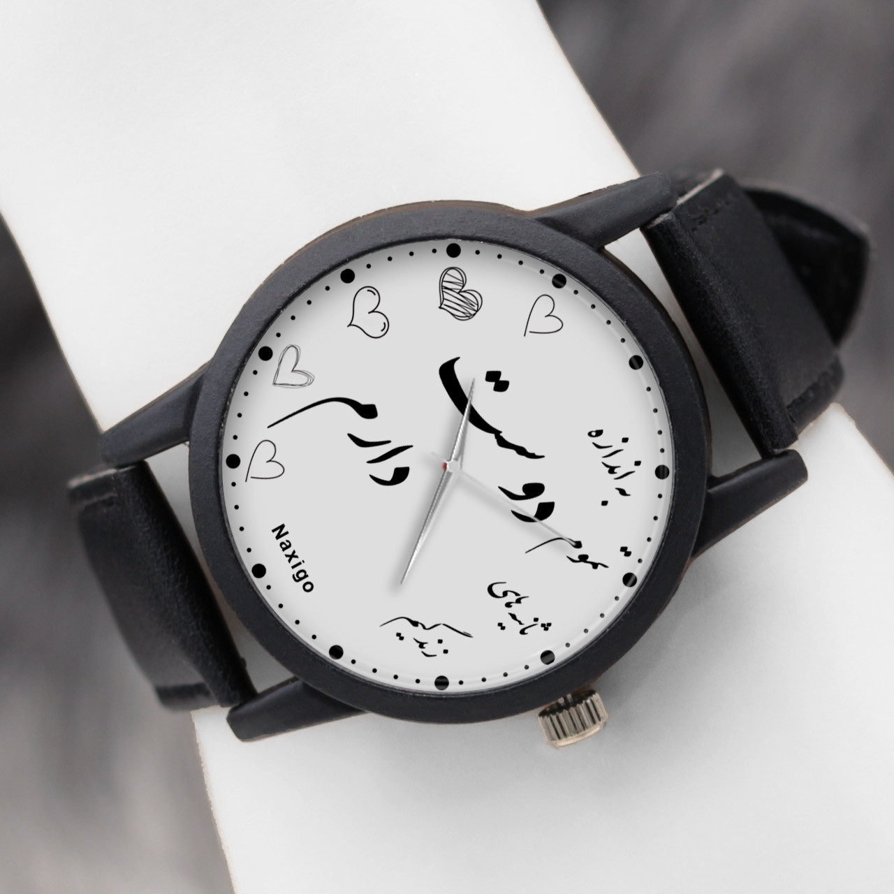 ساعت مچی عقربه ای ناکسیگو مدل دوست دارم کد LF12343