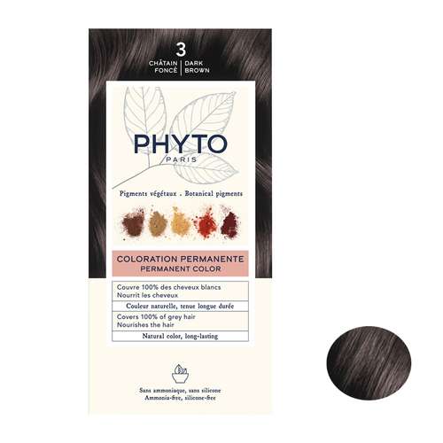 کیت رنگ مو فیتو شماره 3 حجم 50 میلی لیتر رنگ قهوه ای تیره