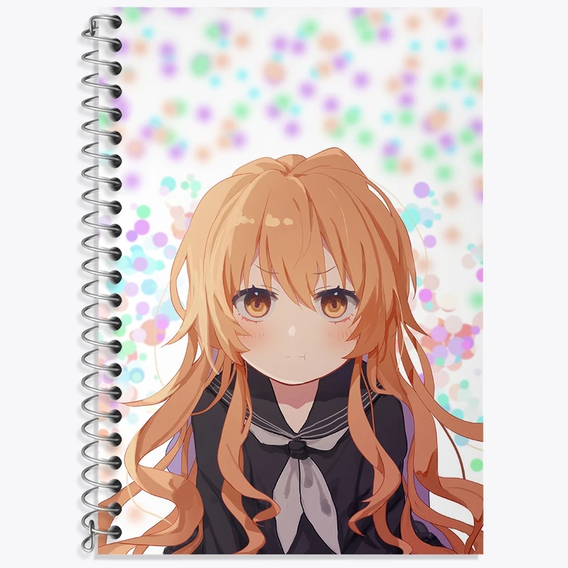 دفتر زبان 50 برگ خندالو مدل سه خط طرح تایگا انیمه تورادورا کد 32493