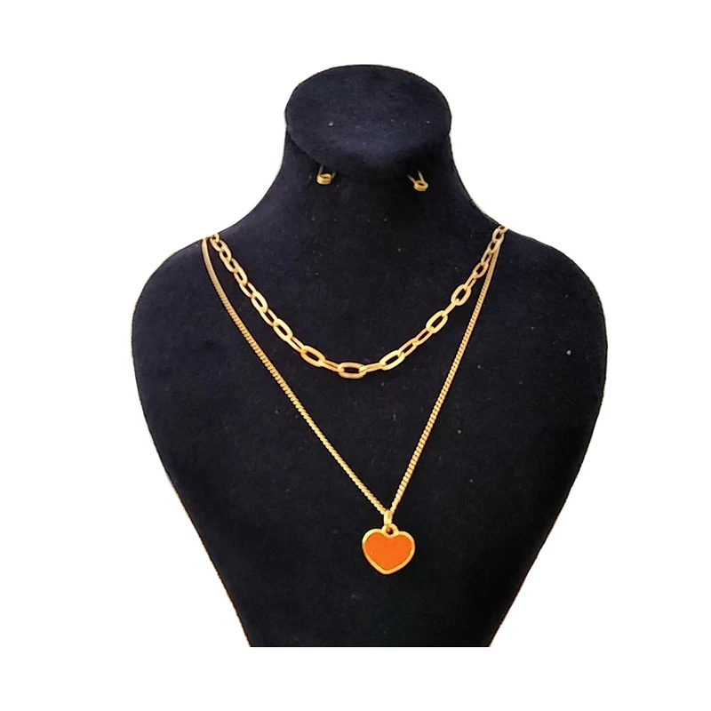 گردنبند زنانه اکسسورایز مدل قلب 2 لاین کد B22