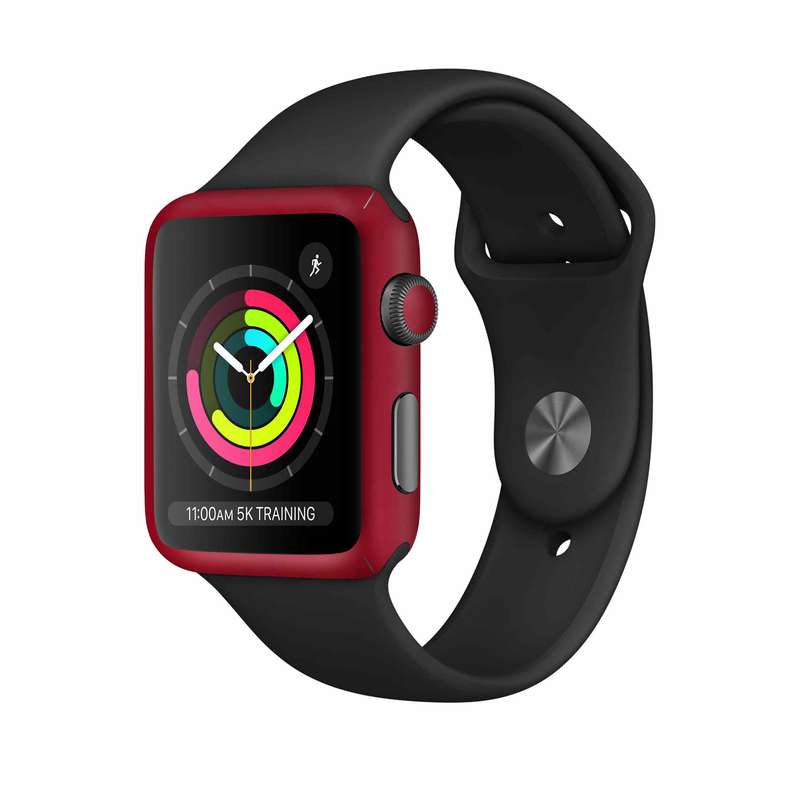 برچسب ماهوت طرح Matte-Warm-Red مناسب برای اپل واچ Watch 3 42mm