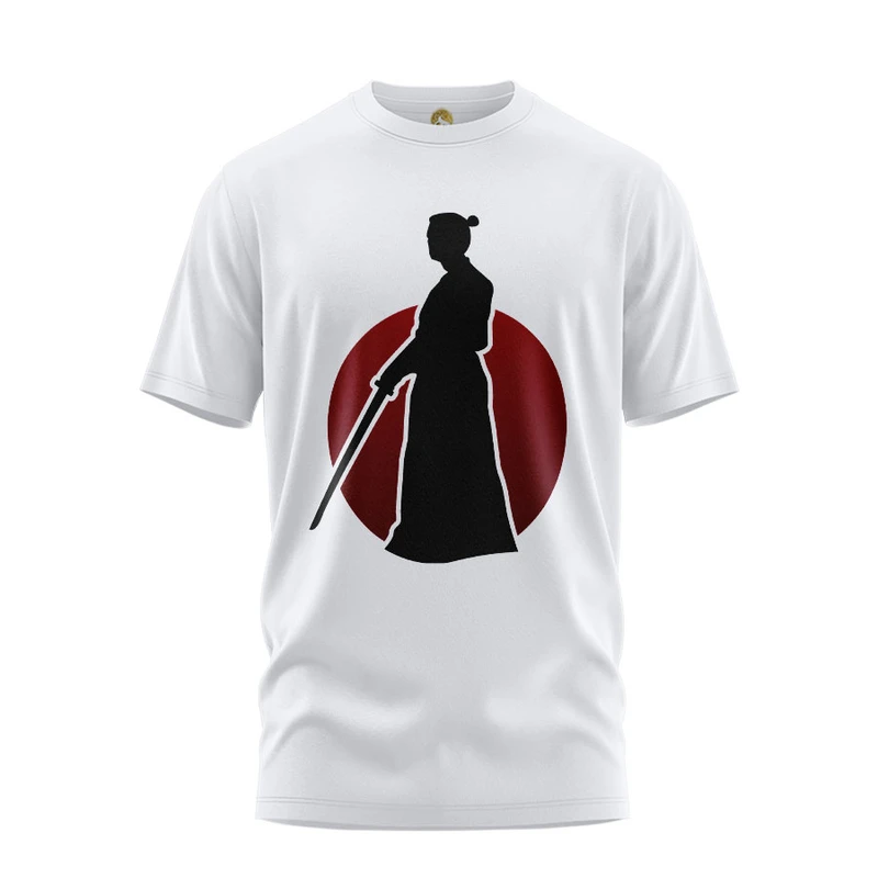 تی شرت آستین کوتاه زنانه هومرو مدل TW458 طرح سامورایی