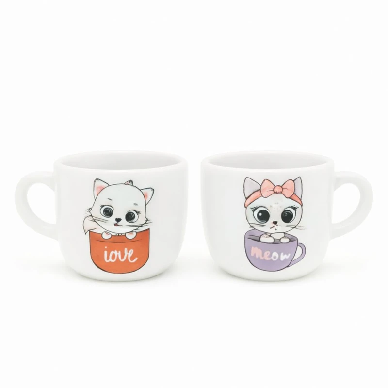 فنجان طرح قهوه خوری مدل عروسکی کد 67 بسته دو عددی