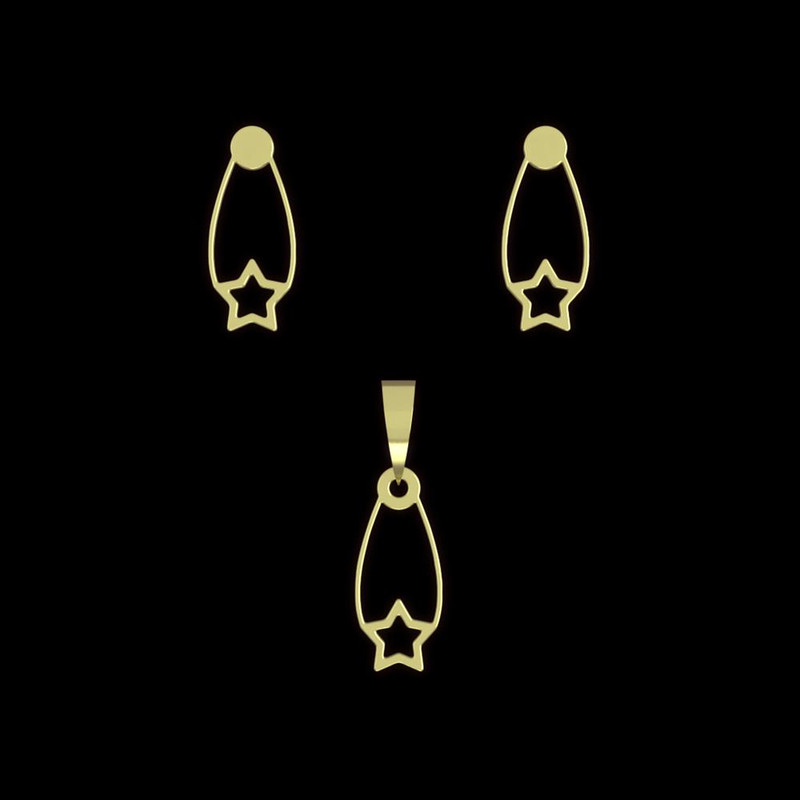 نیم ست طلا 18 عیار زنانه مدوپد مدل ستاره کد NA11480