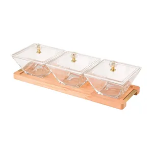 اردوخوری مدل شیشه ای کد DH2242 مجموعه 3 عددی