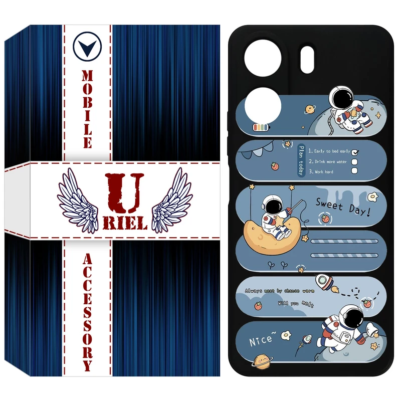 کاور یوریل قاب مدل KSH کد 18 طرح فضانورد مناسب برای گوشی موبایل شیائومی Redmi 13C 4G / Poco C65