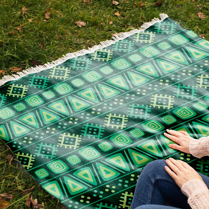 شال مبل طرح هندسی کد Q2SH1056 سایز 98x180 سانتی متر