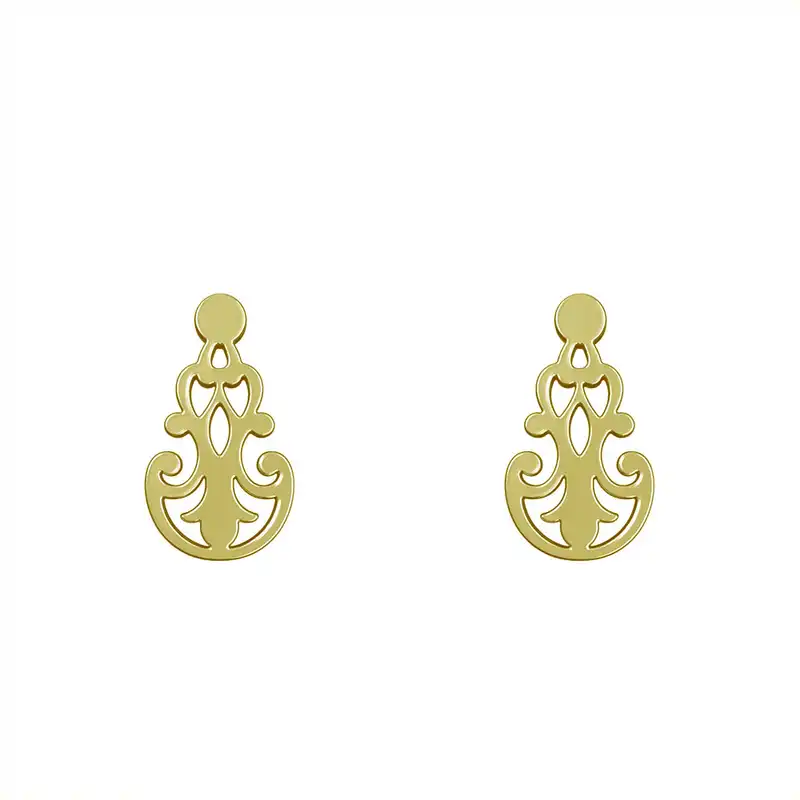 گوشواره طلا 18 عیار زنانه مدوپد مدل اسلیمی کد GA1-15289