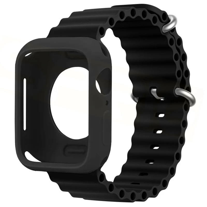 بند اسپریگ مدل OceanSet مناسب برای اپل واچ Series 8 45mm / Series 7 45mm / Series 9 45mm به همراه کاور