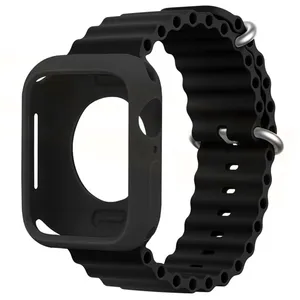 بند اسپریگ مدل OceanSET مناسب برای اپل واچ Series 4 44mm / 5 44mm / 6 44mm / Se 44mm / 7 45mm / 8 45mm به همراه کاور