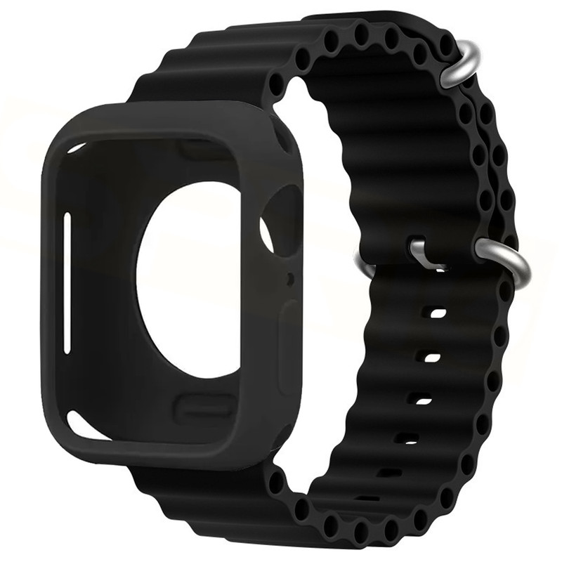 بند اسپریگ مدل OceanSET مناسب برای اپل واچ Series 4 44mm / 5 44mm / 6 44mm / Se 44mm / 7 45mm / 8 45mm به همراه کاور
