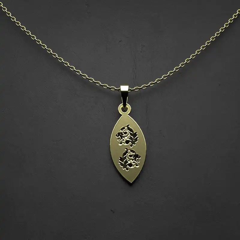 گردنبند طلا 18 عیار زنانه مدوپد مدل هندسی کد W2-1-1029