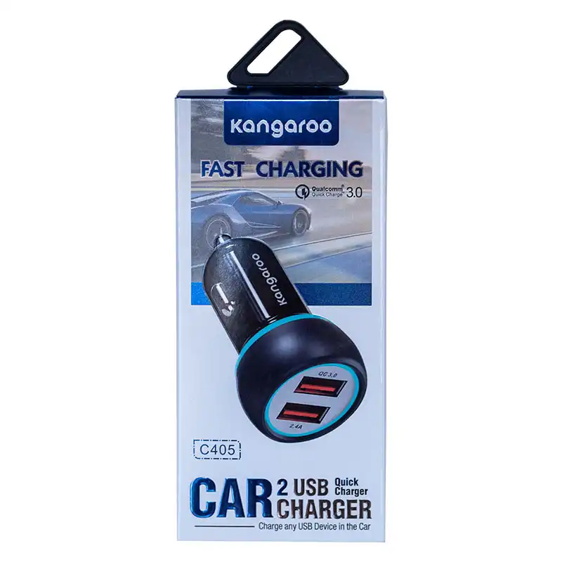 شارژر فندکی 15 وات کانگرو مدل C405 به همراه کابل USB-C