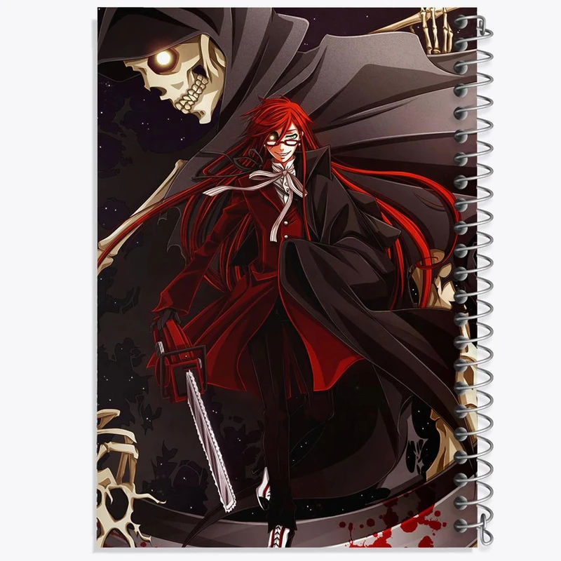دفتر مشق 50 برگ خندالو مدل گریل انیمه خادم سیاه Black Butler کد 16330