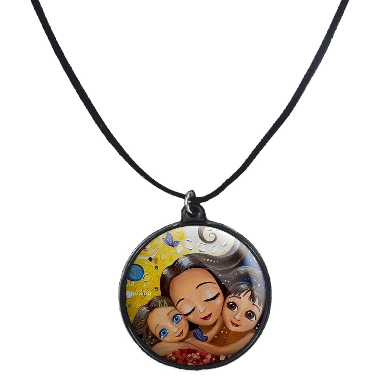 گردنبند پرمانه طرح دخترونه کد pmb.1351 مدل دو طرفه