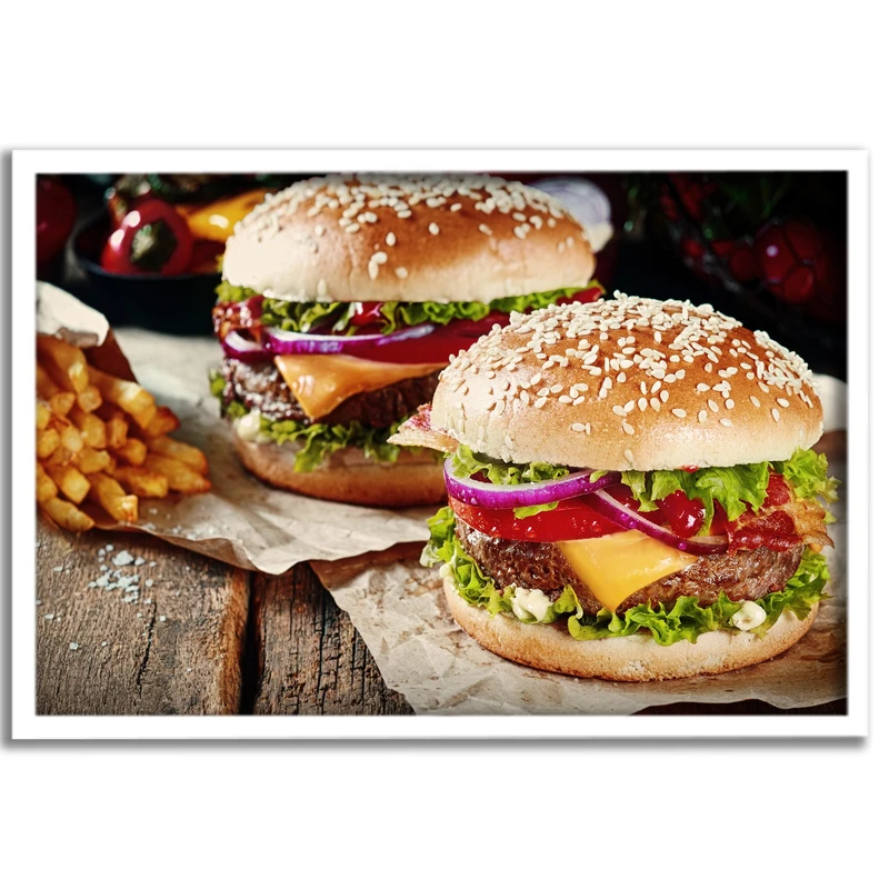 تابلو نوری بکلیت طرح ساندویچ و فست فود مدل W-S83