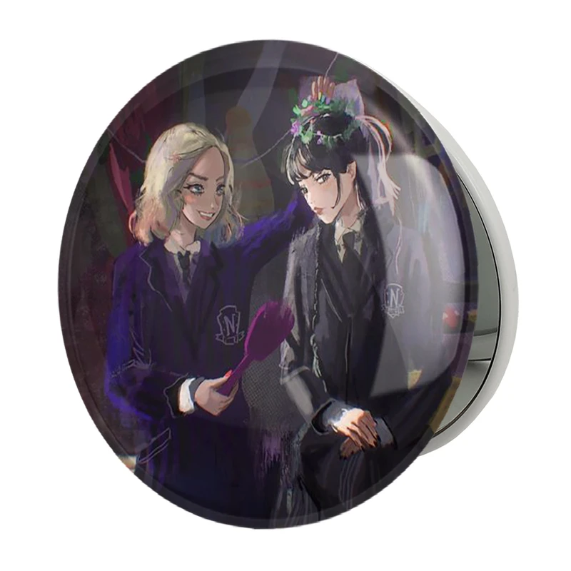 آینه جیبی خندالو طرح سریال ونزدی Wednesday مدل تاشو کد 25290 