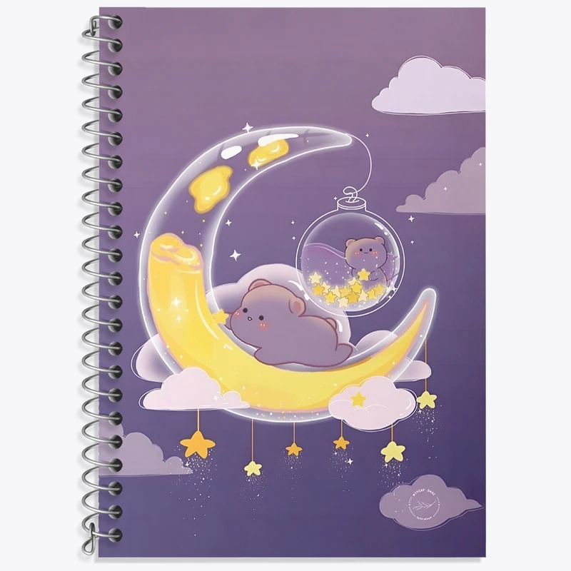 دفتر زبان 50 برگ خندالو مدل سه خط طرح خرس های کیوت کد N4102