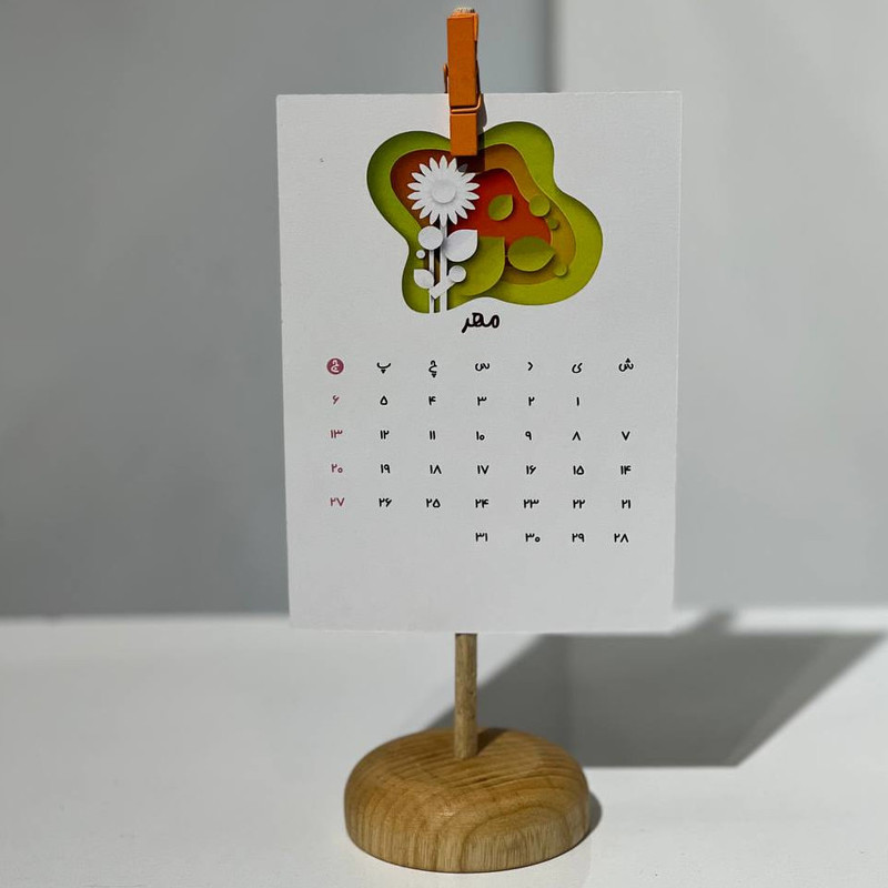 تقویم رومیزی سال 1403 مدل استندی طرح مینیمال کد WCM01