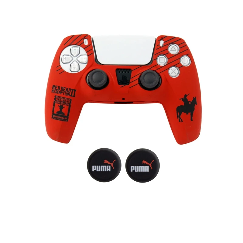 محافظ دسته بازی پلی استیشن5 مدل Reddead100 به همراه روکش انالوگ بسته دو عددی 