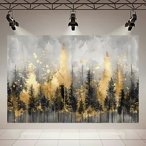 تابلو بوم طرح مخمل درختان انبوه مدل سرو کد AR303854