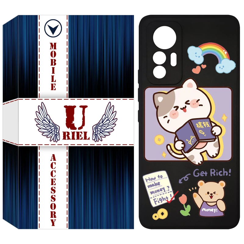 کاور یوریل مدل KSH کد 12 طرح گربه مناسب برای گوشی موبایل شیائومی 12 Lite