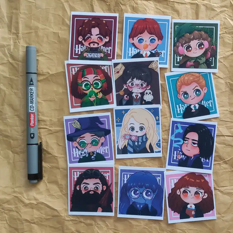 استیکر لپ تاپ طرح هری پاتر کد 1063 مجموعه 12 عددی