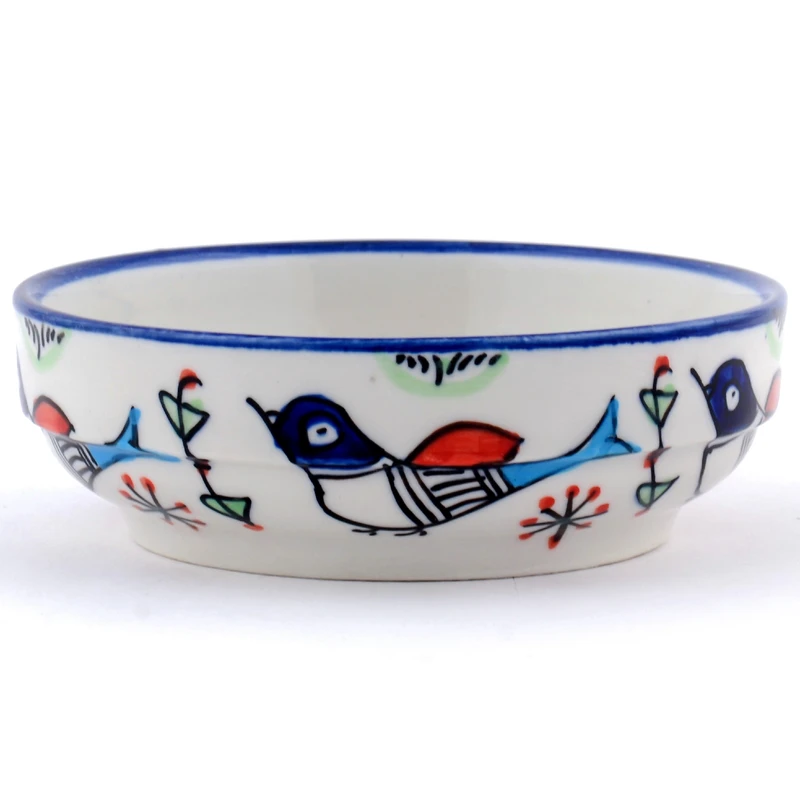 کاسه ماست هتلی چینی میبد مروارید مدل مرغی رنگی کد HMAST-B