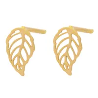 گوشواره میخی طلا 18 عیار زنانه طلای مستجابی مدل برگ کد 5214T2621