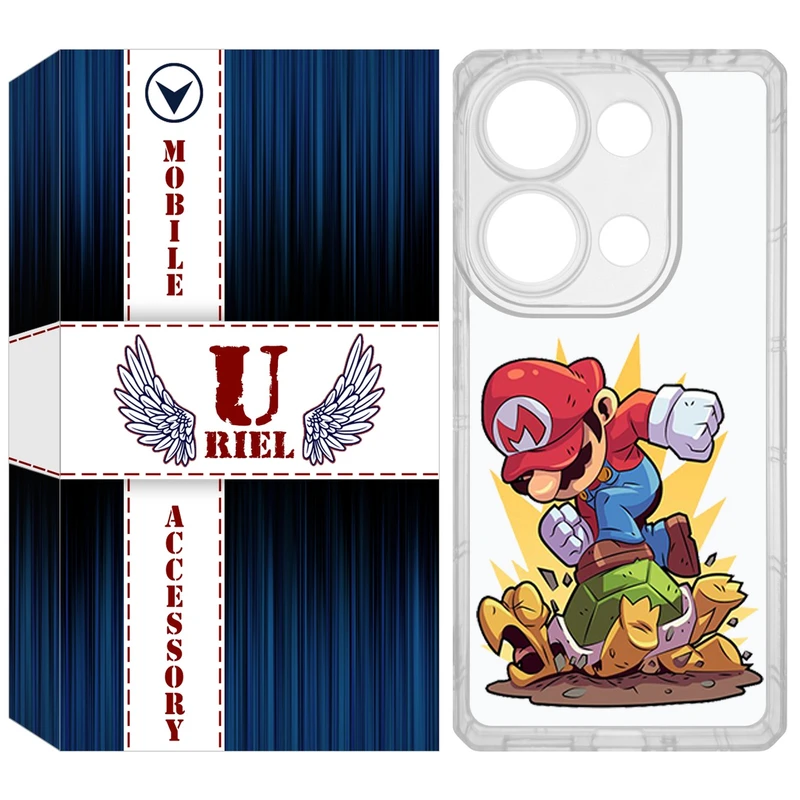 کاور یوریل مدل Clear کد 64 طرح ماریو مناسب برای گوشی موبایل شیائومی Redmi Note 14S / Note 13 Pro 4G / Poco M6 Pro 4G