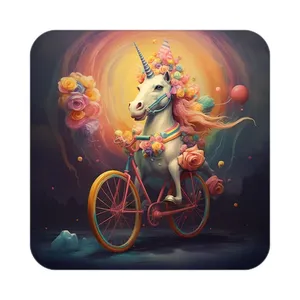 زیر لیوانی کاکتی طرح اسب تک شاخ و یونیکورن مدل mp31467