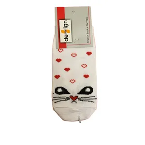 جوراب ساق کوتاه دخترانه مدل گربه کد 504 