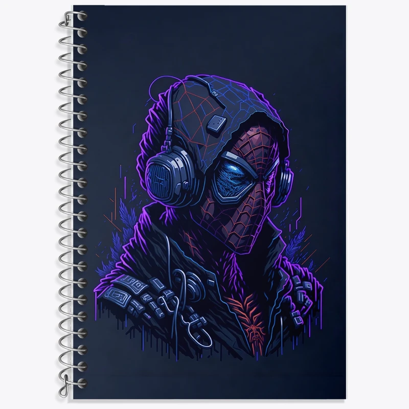 دفتر زبان 50 برگ خندالو مدل دو خط طرح مرد عنکبوتی (Spider Man) کد F2914