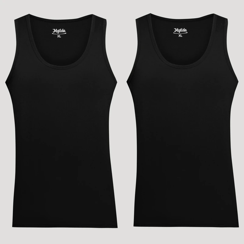 زیرپوش رکابی مردانه ماییلدا مدل پنبه ای کد 4712-2 رنگ مشکی بسته 2 عددی