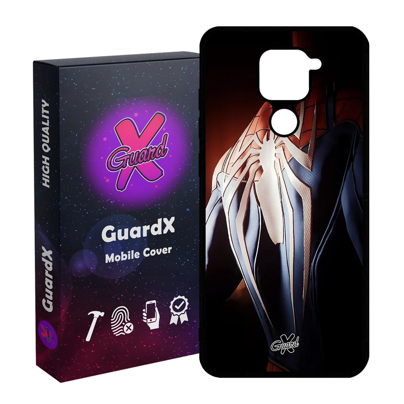 کاور گارد ایکس طرح Spider Man مدل Glass10126 مناسب برای گوشی موبایل شیائومی Redmi Note 9