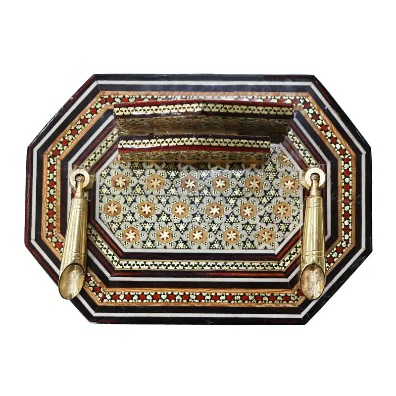 قلمدان خاتم کاری مدل 8 ضلعی کد 10p14