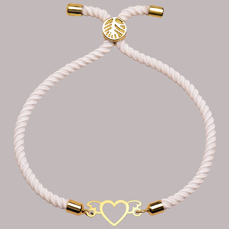 دستبند طلا 18 عیار زنانه کرابو طرح قلب مدل Kr1795 -  - 2