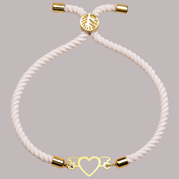 دستبند طلا 18 عیار زنانه کرابو طرح قلب مدل Kr1795