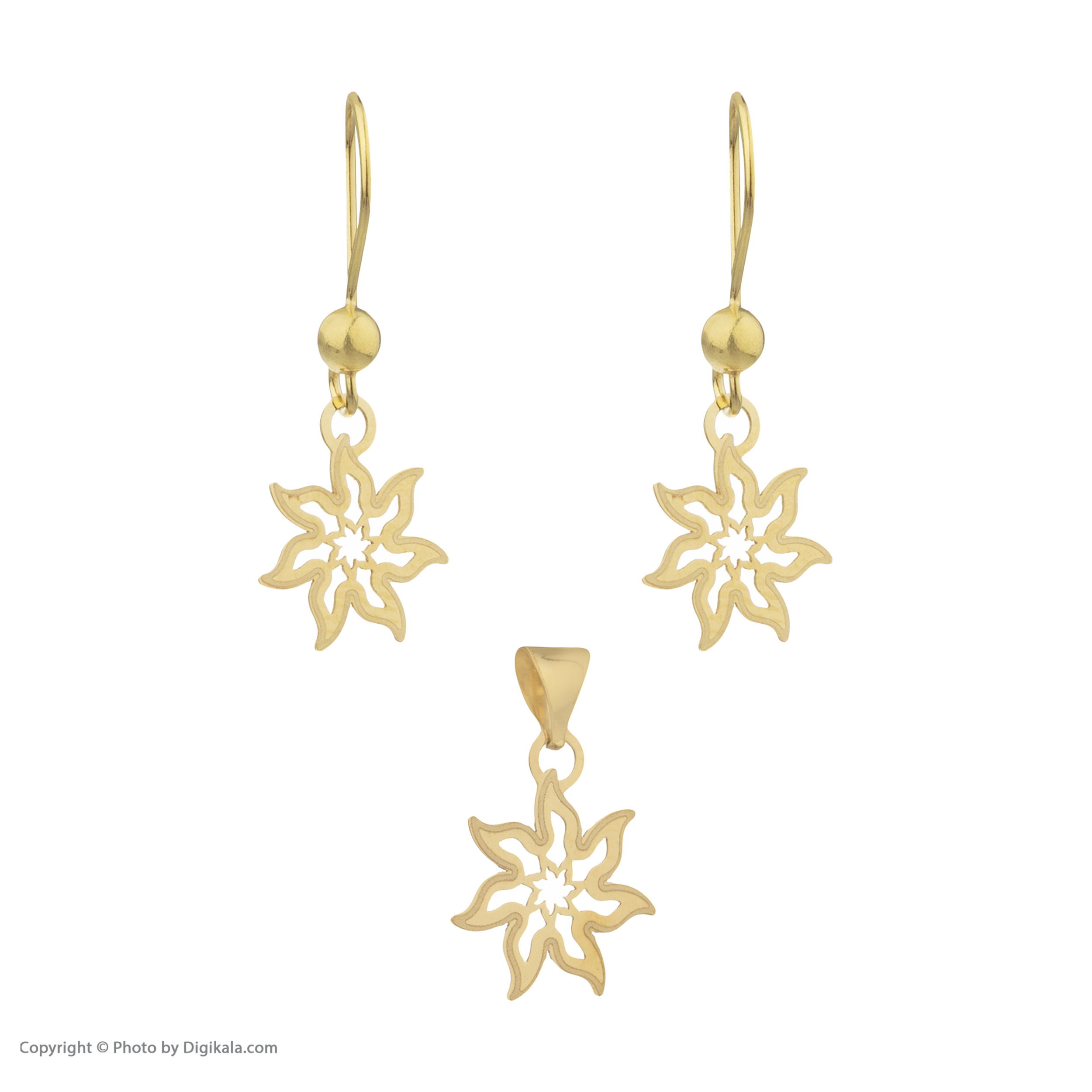 نیم ست طلا 18 عیار زنانه مایا ماهک مدل MS0474 طرح خورشید