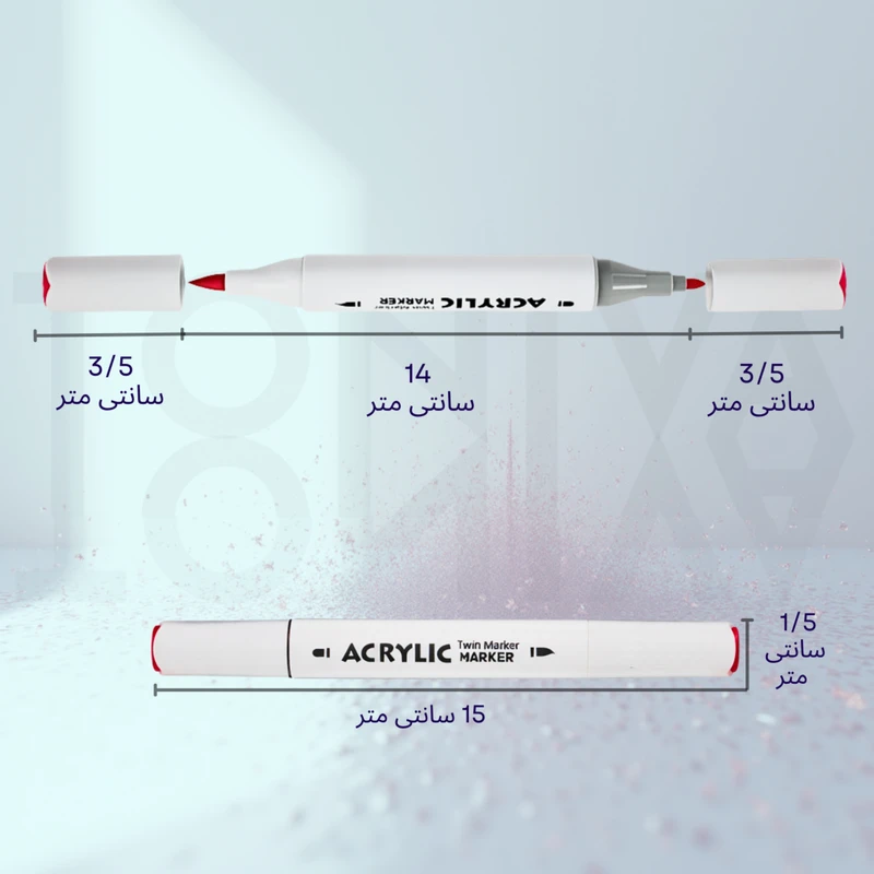 عکس شماره 5 : ماژیک تونیوا مدل اکریلیک کد dual tip مجموعه 48 عددی