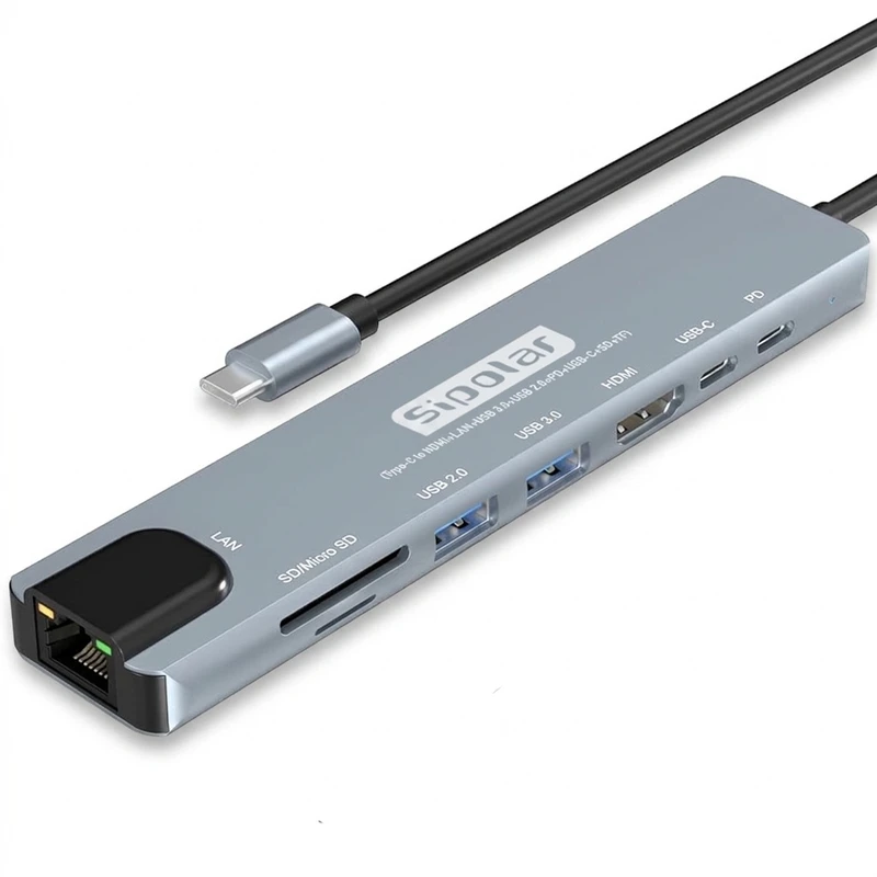 هاب 8 پورت USB-C به HDMI سیپولار مدل 8in1 SP-HU879 