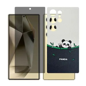 Glass Together model privacy screen protector for Samsung S24 Ultra mobile phone with back cover sticker