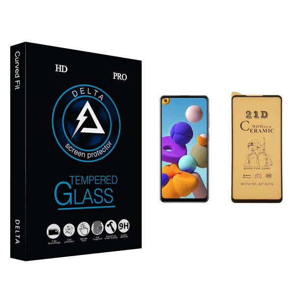 محافظ صفحه نمایش سرامیکی دلتا مدل Fit مناسب برای گوشی موبایل سامسونگ Galaxy A21