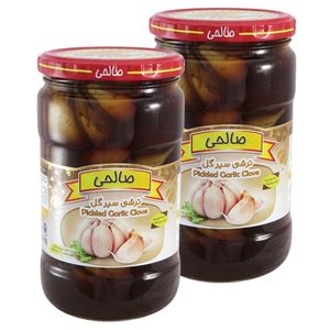 ترشی سیرگل پاستوریزه ممتاز صالحی - 650 گرم مجموعه 2 عددی
