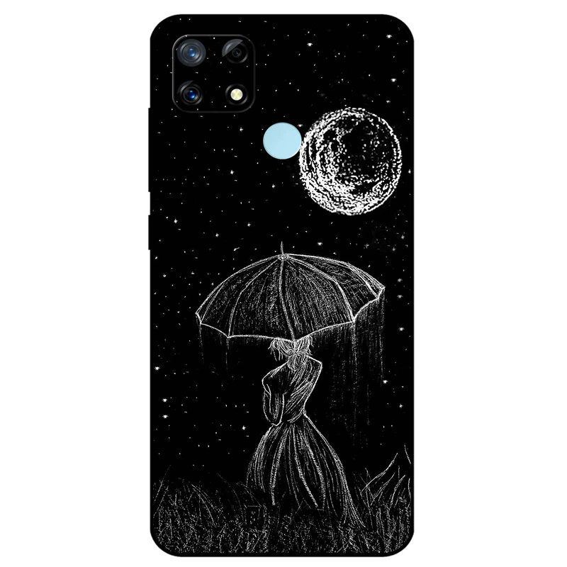 کاور مگافون طرح دختر و ماه مدل 1369 مناسب برای گوشی موبایل ریلمی 7i / C12    