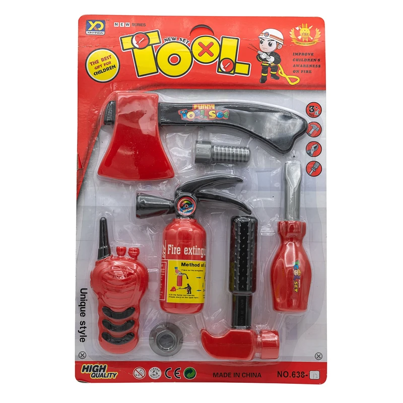 ست اسباب بازی لوازم آتش نشانی مدل Funny Tool Set مجموعه 7 عددی