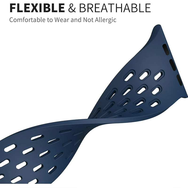 بند گوف مدل Breathable Silicon Magnetic مناسب برای اپل واچ سایز 42/44/45/49 میلی متری سری 1/2/3/4/5/6/7/8/9/SE/ULTRA/ULTRA 2