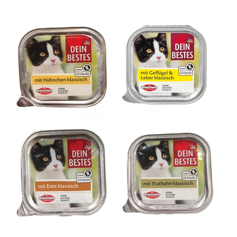 کنسرو غذای گربه بالغ دین بستس مدل collection طعم مرغ، بوقلمون، اردک وزن 400 گرم مجموعه چهار عددی